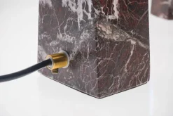 Pamono Marble Table Lamps in Rosso Levanto Marble by Silvio Piattelli, Set of 2><noscript><img width=
