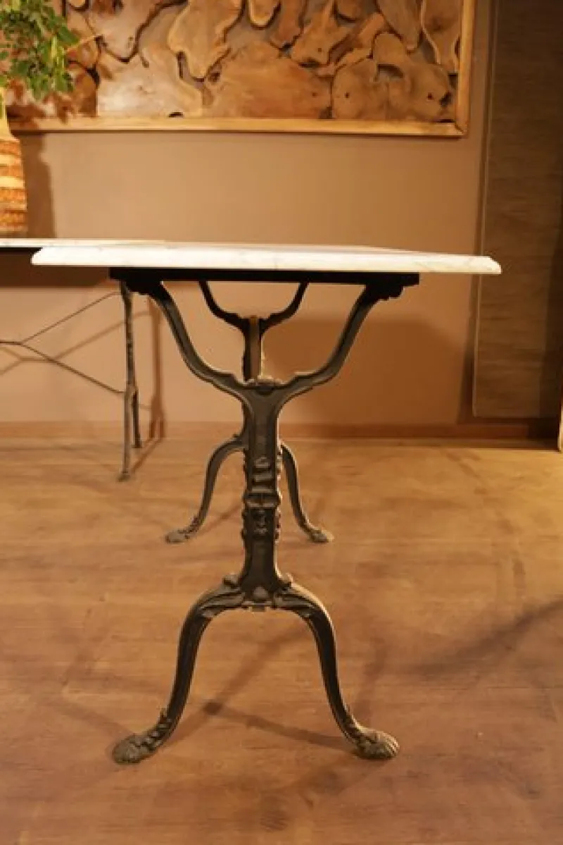 Pamono Marble Table with Cast Iron Legs> Garden Tables