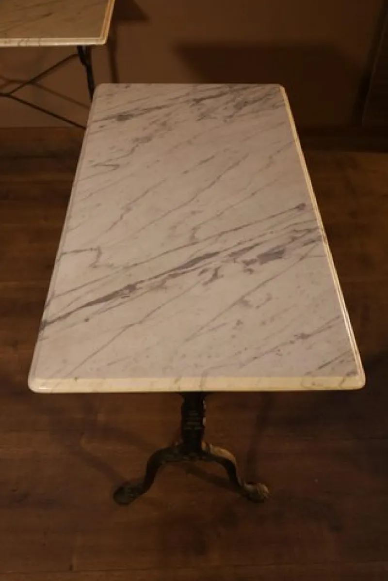 Pamono Marble Table with Cast Iron Legs> Garden Tables
