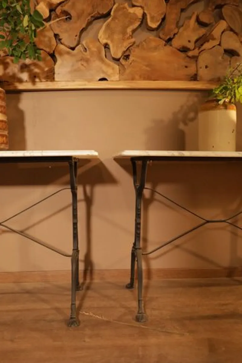 Pamono Marble Table with Cast Iron Legs> Garden Tables
