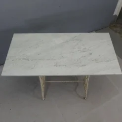 Clearance Pamono Marble Topped Garden Table on Cast Iron Frame