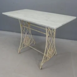 Clearance Pamono Marble Topped Garden Table on Cast Iron Frame