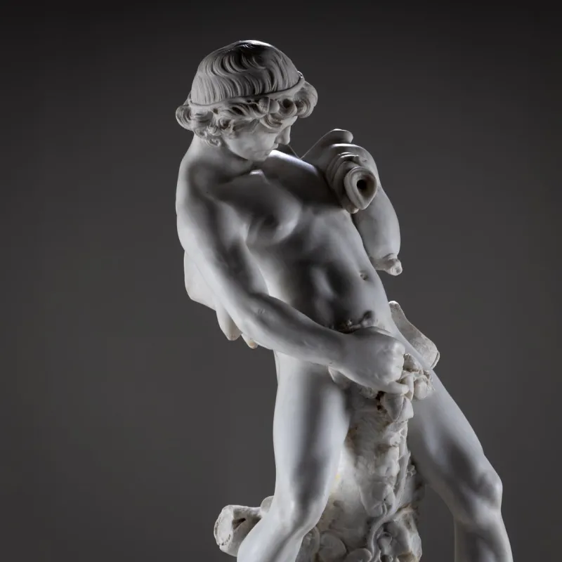 Pamono Marble Wall Fountain with Satyr, 19th Century> Garden Accessories