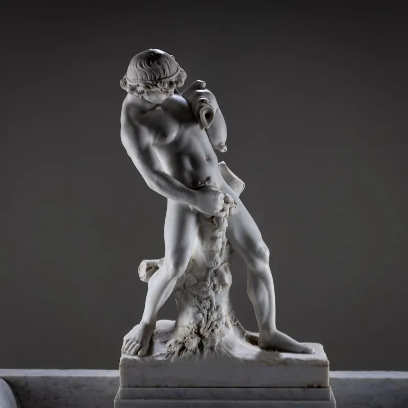 Pamono Marble Wall Fountain with Satyr, 19th Century> Garden Accessories