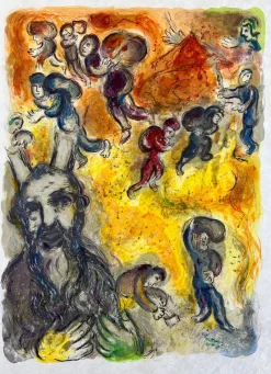 Pamono Marc Chagall, And in those dayes, when Moses was growen, he went foorth unto his brethren..., 1966, Lithograph> Abstraction|Prints & Multiples