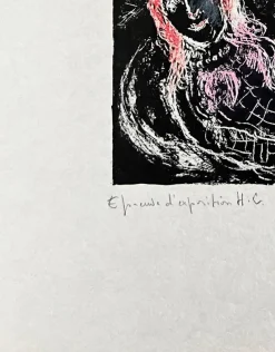 Pamono Marc Chagall, Couple sur fond noir, 1974, Lithograph><noscript><img width=
