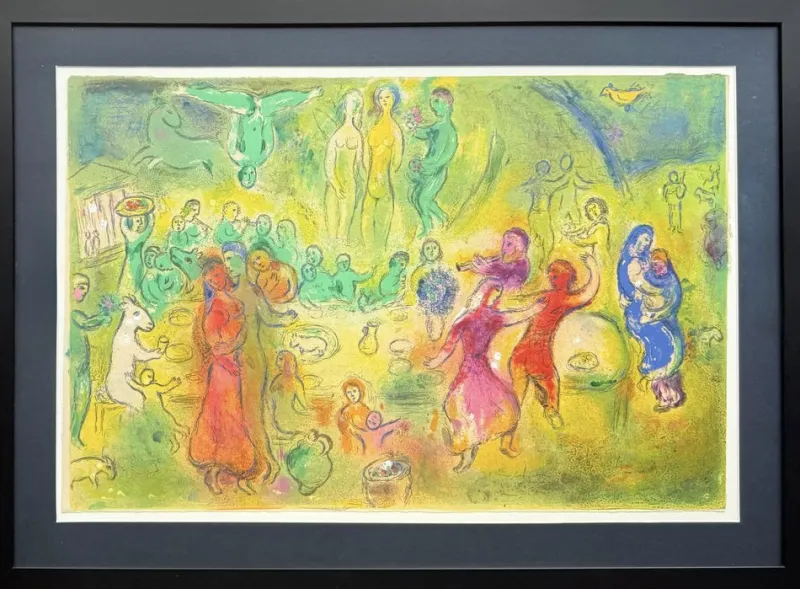 Pamono Marc Chagall, Daphnis et Chloé, Planche XLI, 1961, Lithograph> Abstraction