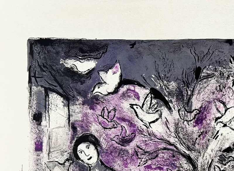 Pamono Marc Chagall, Daphnis et Chloé, Planche XXVI, 1961, Lithograph> Abstraction