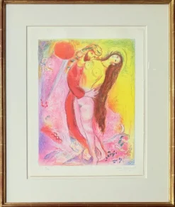 Online Pamono Marc Chagall, Disrobing Her with His Own Hand..., from Four Tales from the Arabian Nights, 1948, Lithograph