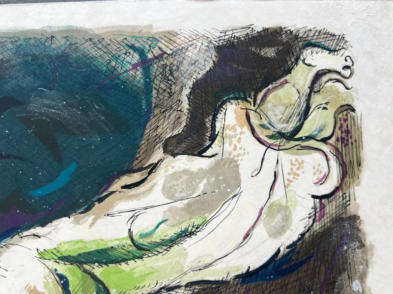 Clearance Pamono Marc Chagall, He gave him Two Tables of the Testimonie, even tables of stone, written with the finger of God, 1966, Lithograph