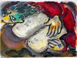 Pamono Marc Chagall, He wrote in the Tables the wordes of the covenant, even the Ten Commandments, 1966, Lithograph> Contemporary|Abstraction