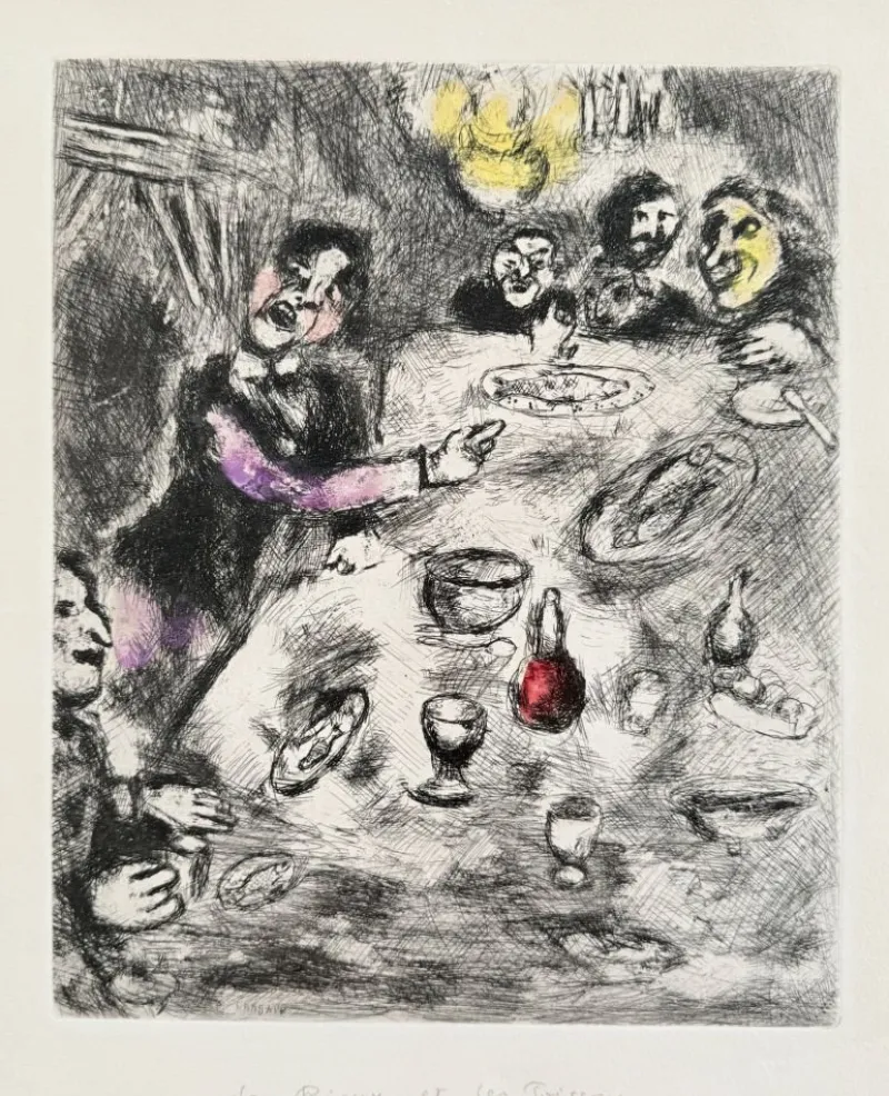 Pamono Marc Chagall, La Rieur et Les Poissons, 1954, Etching> Prints & Multiples