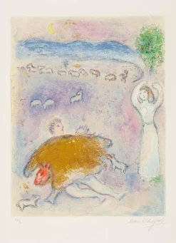 Pamono Marc Chagall, La Ruse de Dorcon from Daphnis et Chloé, 1961, Lithograph