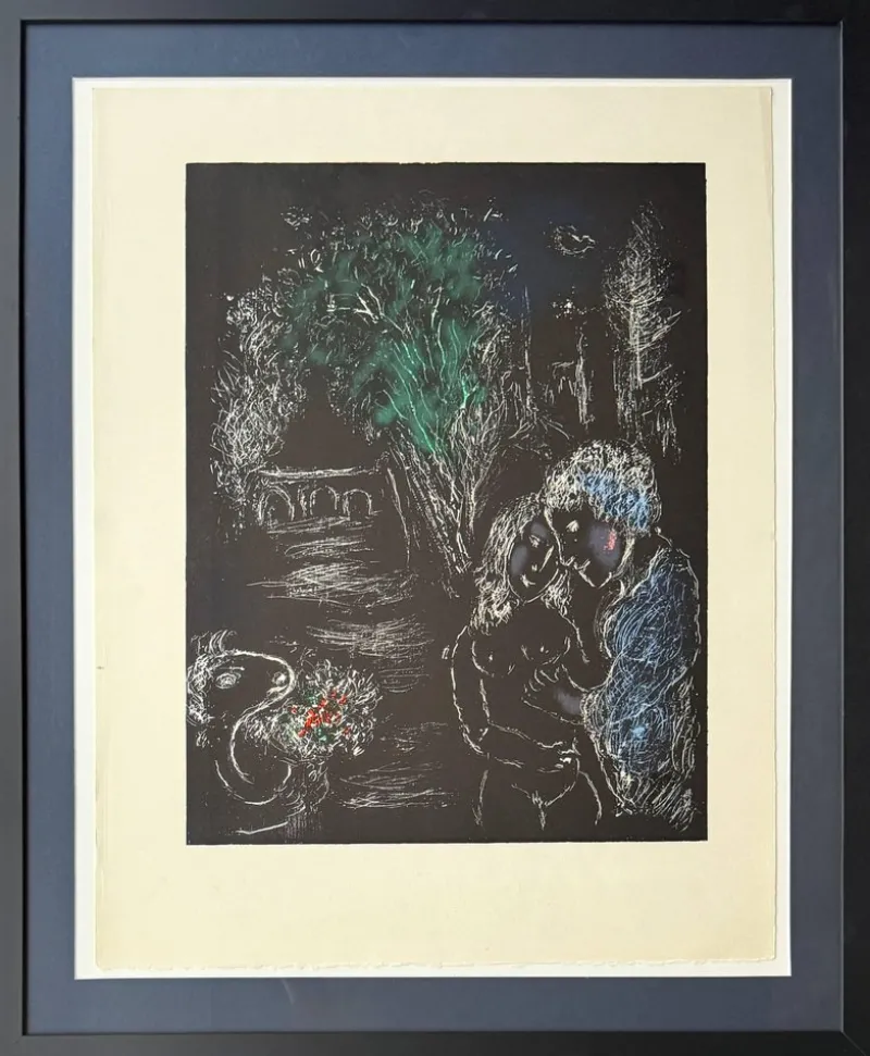 Pamono Marc Chagall, L'Arbre Vert aux Amoureux, 1980, Lithograph