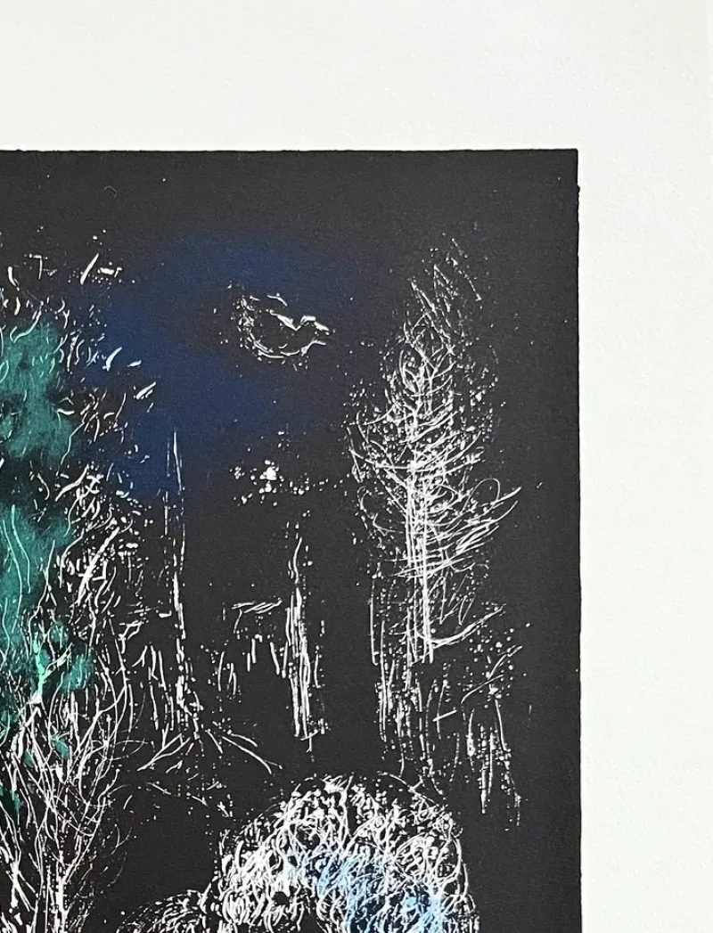 Pamono Marc Chagall, L'Arbre Vert aux Amoureux, 1980, Lithograph