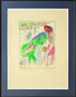 Pamono Marc Chagall, Le Cheval Vert, 1973, Lithograph> Abstraction|Prints & Multiples