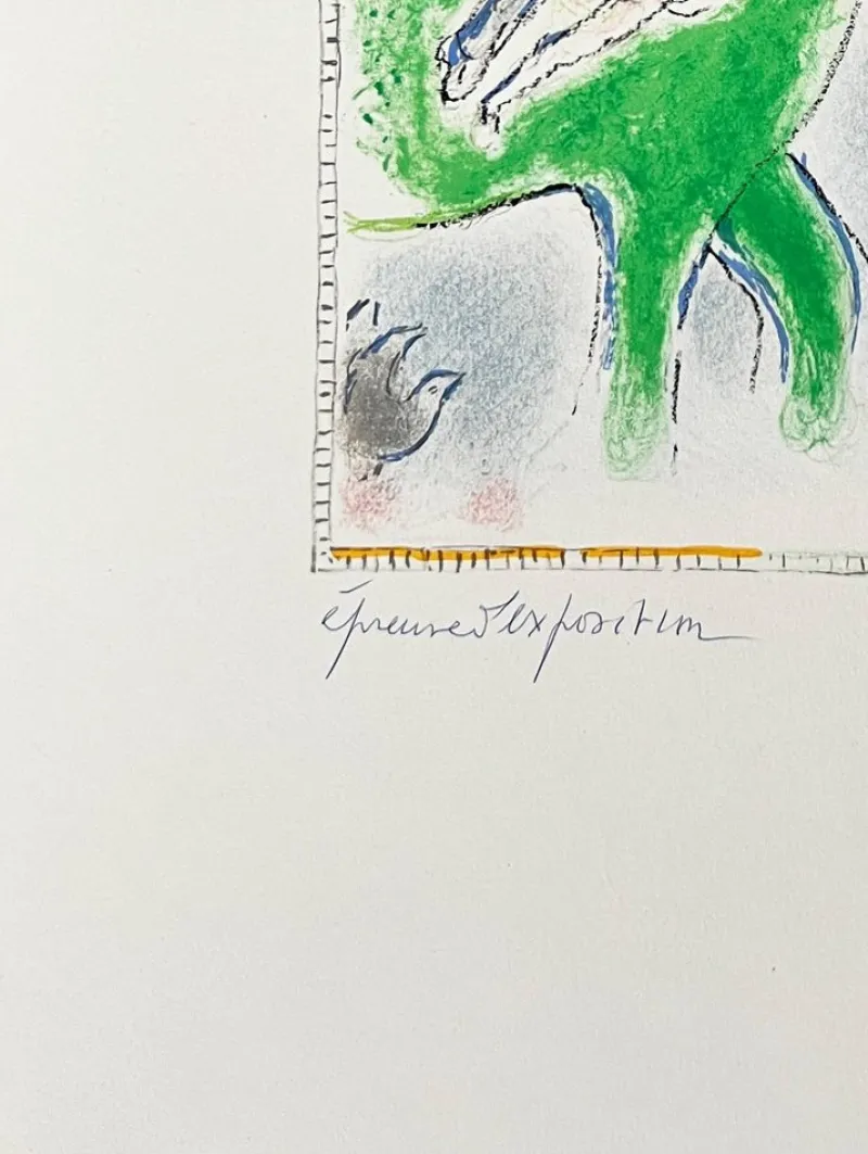 Pamono Marc Chagall, Le Cheval Vert, 1973, Lithograph> Abstraction|Prints & Multiples