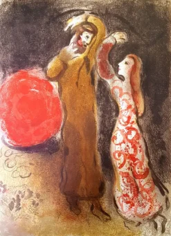 New Pamono Marc Chagall, Meeting of Ruth and Boaz, 1960, Original Lithograph