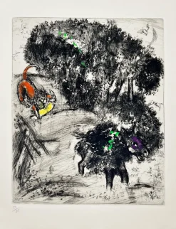 Pamono Marc Chagall, The Lion Go Hunting and the Donkey, 1954, Etching> Prints & Multiples