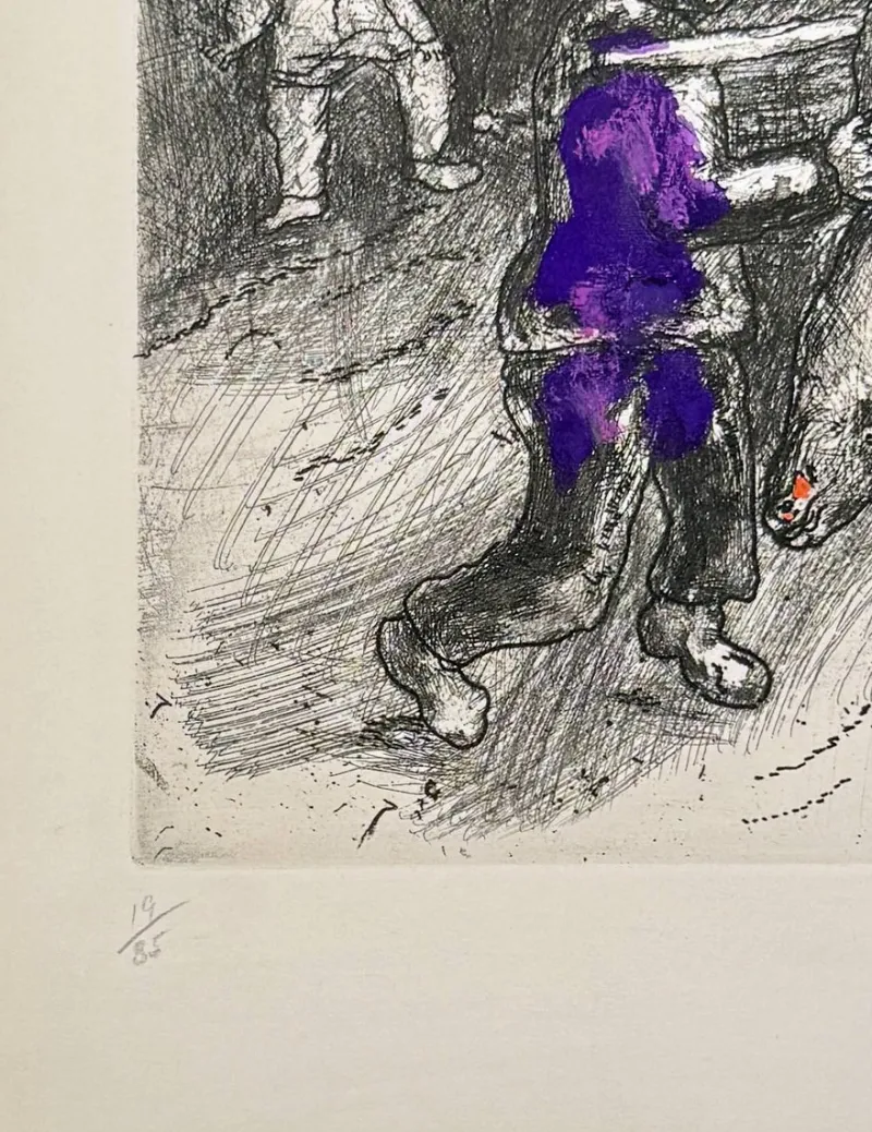 Pamono Marc Chagall, The Miller, His Son, and the Donkey, 1954, Etching> Prints & Multiples