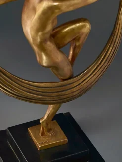Pamono Marcel Bouraine / Denis, Art Deco Sculpture of Dancer with Veil, 1920s-1940s, Bronze on Marble><noscript><img width=