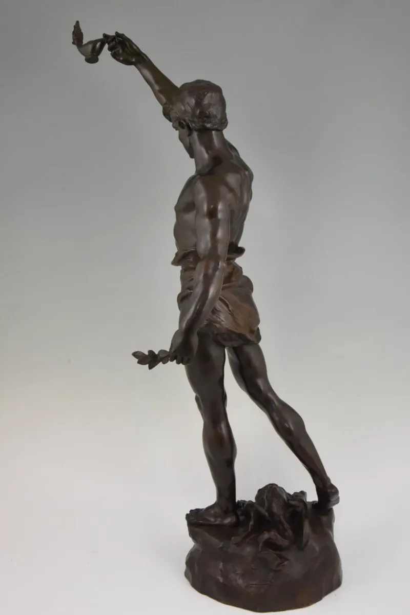 Sale Pamono Marcel Debut, Sculpture of Aladdin and the Magic Lamp, Bronze