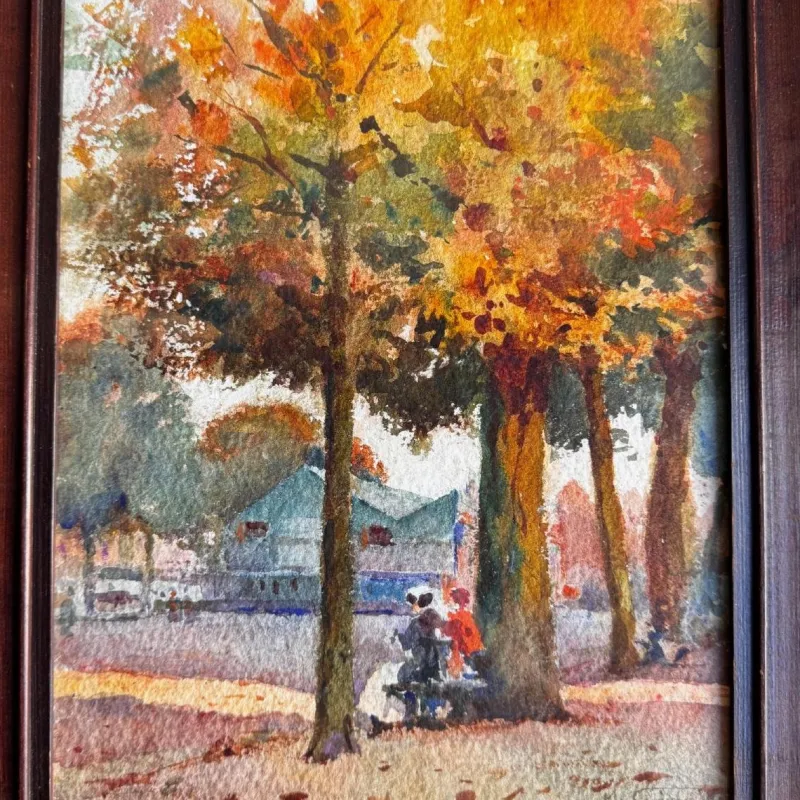 Pamono Marcel Guérin, Cours Saint-Pierre in Nantes, Watercolor on Paper, Framed> Work On Paper