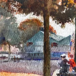 Pamono Marcel Guérin, Cours Saint-Pierre in Nantes, Watercolor on Paper, Framed><noscript><img width=