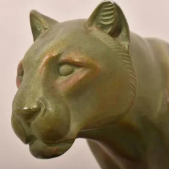 Pamono Marcel Leducq, Art Deco Panther, Antimony> Art Deco|Sculpture