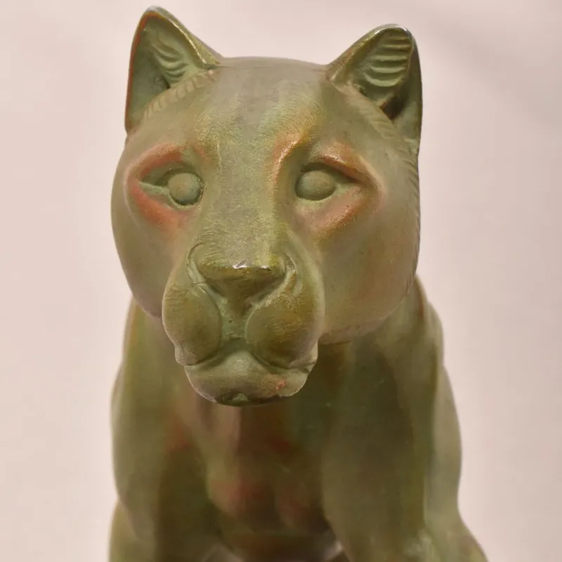 Pamono Marcel Leducq, Art Deco Panther, Antimony> Art Deco|Sculpture