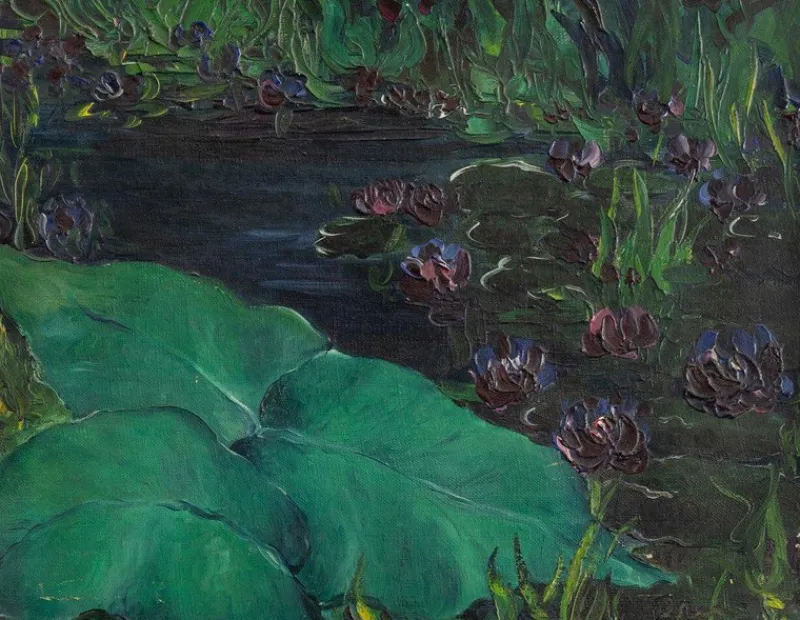 Pamono Marcel Pottier, Waterlilies, Oil Painting on Canvas, Early 20th Century> Impressionist