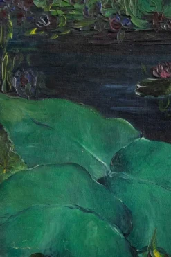 Pamono Marcel Pottier, Waterlilies, Oil Painting on Canvas, Early 20th Century><noscript><img width=
