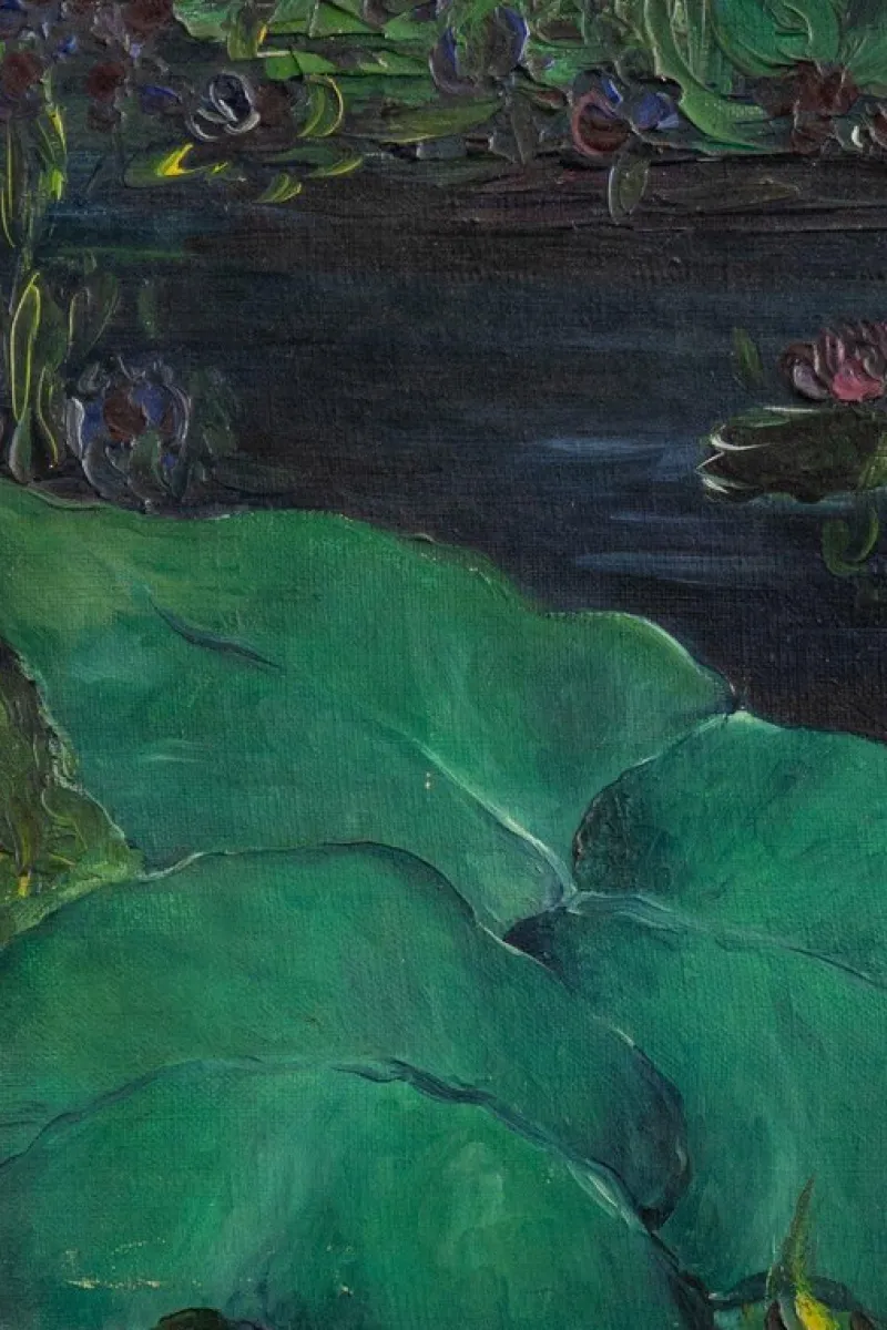 Pamono Marcel Pottier, Waterlilies, Oil Painting on Canvas, Early 20th Century> Impressionist