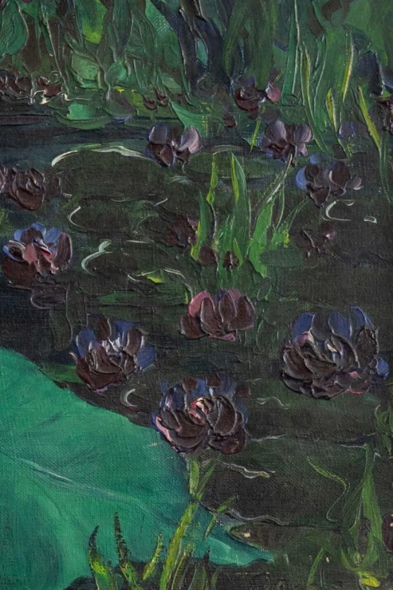 Pamono Marcel Pottier, Waterlilies, Oil Painting on Canvas, Early 20th Century> Impressionist