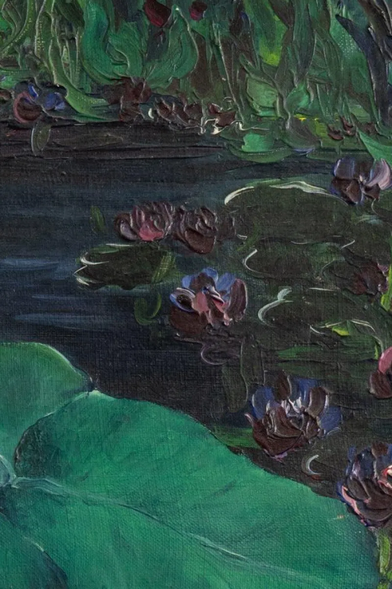 Pamono Marcel Pottier, Waterlilies, Oil Painting on Canvas, Early 20th Century> Impressionist