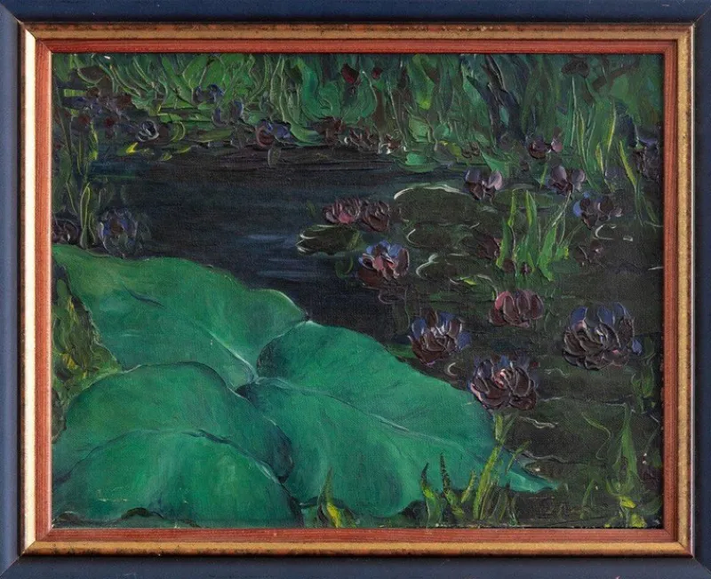 Pamono Marcel Pottier, Waterlilies, Oil Painting on Canvas, Early 20th Century> Impressionist