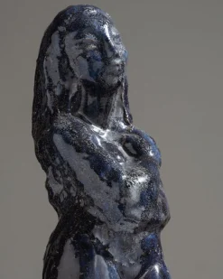 Pamono Marcel Wolfers, Mermaid Sculpture, 1920s-1940s, Blue Ceramic> Sculpture