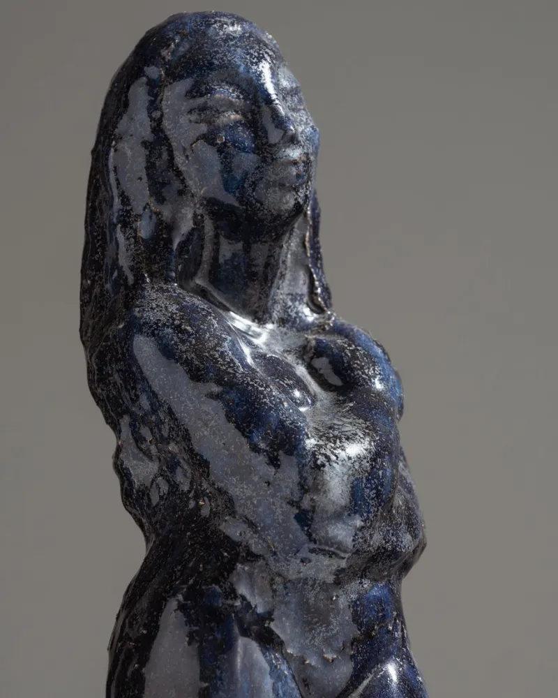 Pamono Marcel Wolfers, Mermaid Sculpture, 1920s-1940s, Blue Ceramic> Sculpture