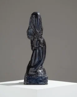 Pamono Marcel Wolfers, Mermaid Sculpture, 1920s-1940s, Blue Ceramic><noscript><img width=