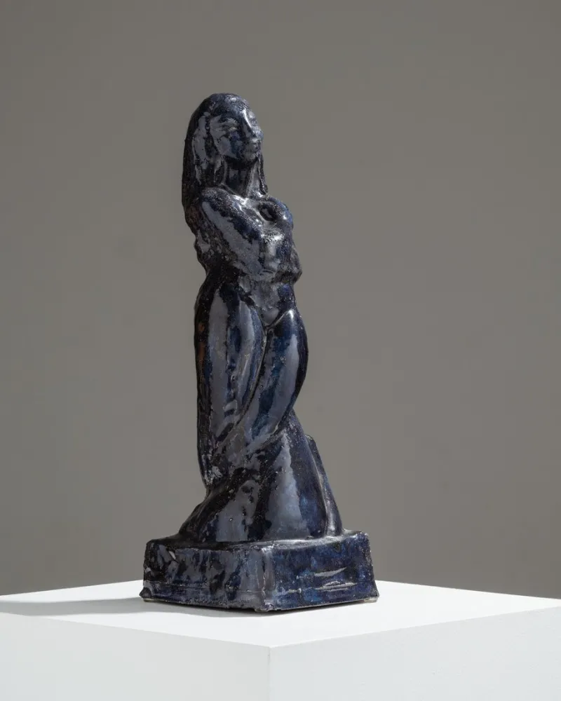 Pamono Marcel Wolfers, Mermaid Sculpture, 1920s-1940s, Blue Ceramic> Sculpture