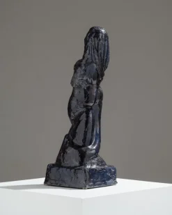Pamono Marcel Wolfers, Mermaid Sculpture, 1920s-1940s, Blue Ceramic><noscript><img width=