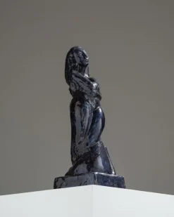 Pamono Marcel Wolfers, Mermaid Sculpture, 1920s-1940s, Blue Ceramic><noscript><img width=