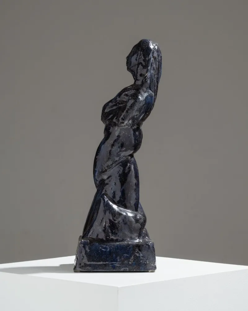 Pamono Marcel Wolfers, Mermaid Sculpture, 1920s-1940s, Blue Ceramic> Sculpture