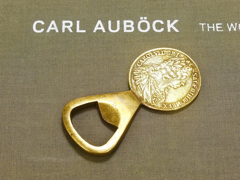 Discount Pamono Maria Theresia Coin Bottle Opener in Brass attributed to Carl Auböck, Austria, 1950s