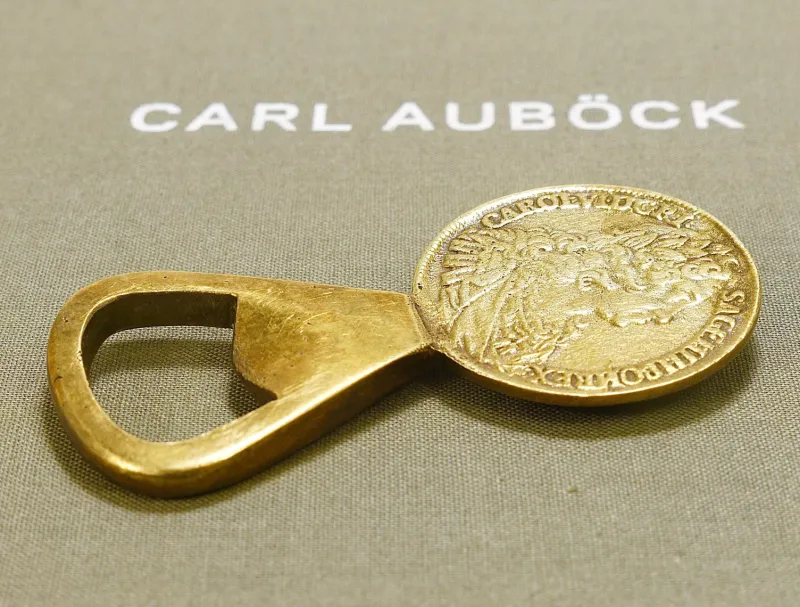 Discount Pamono Maria Theresia Coin Bottle Opener in Brass attributed to Carl Auböck, Austria, 1950s