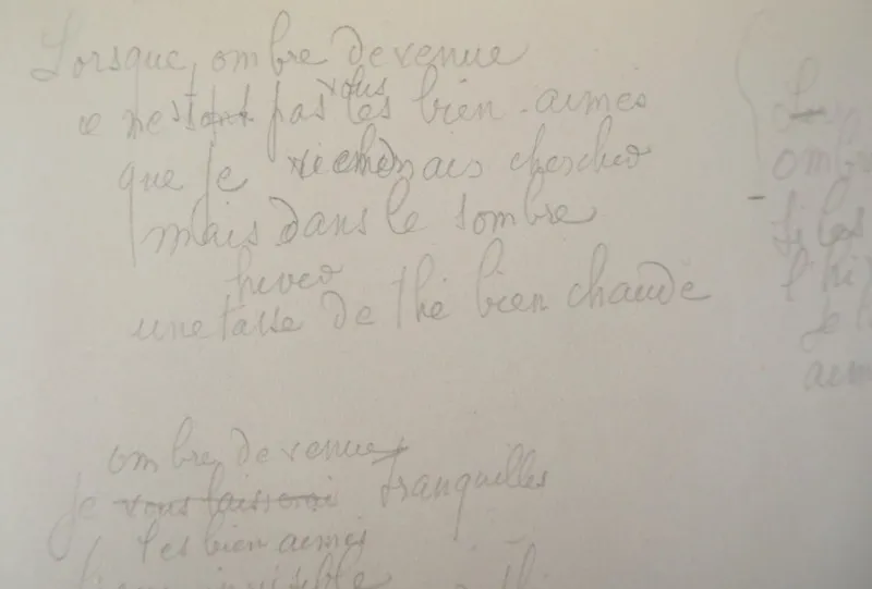 New Pamono Marie Laurencin, Poem, Original Signed Drawing