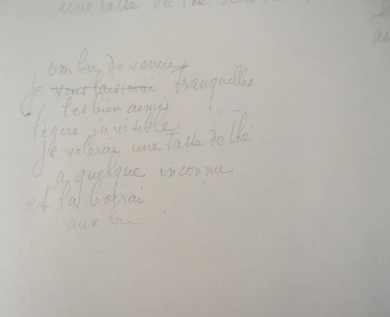 New Pamono Marie Laurencin, Poem, Original Signed Drawing