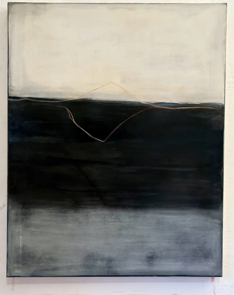 Pamono Marilina Marchica, Abstract Landscape, Oil and Pastel on Canvas> Minimalist