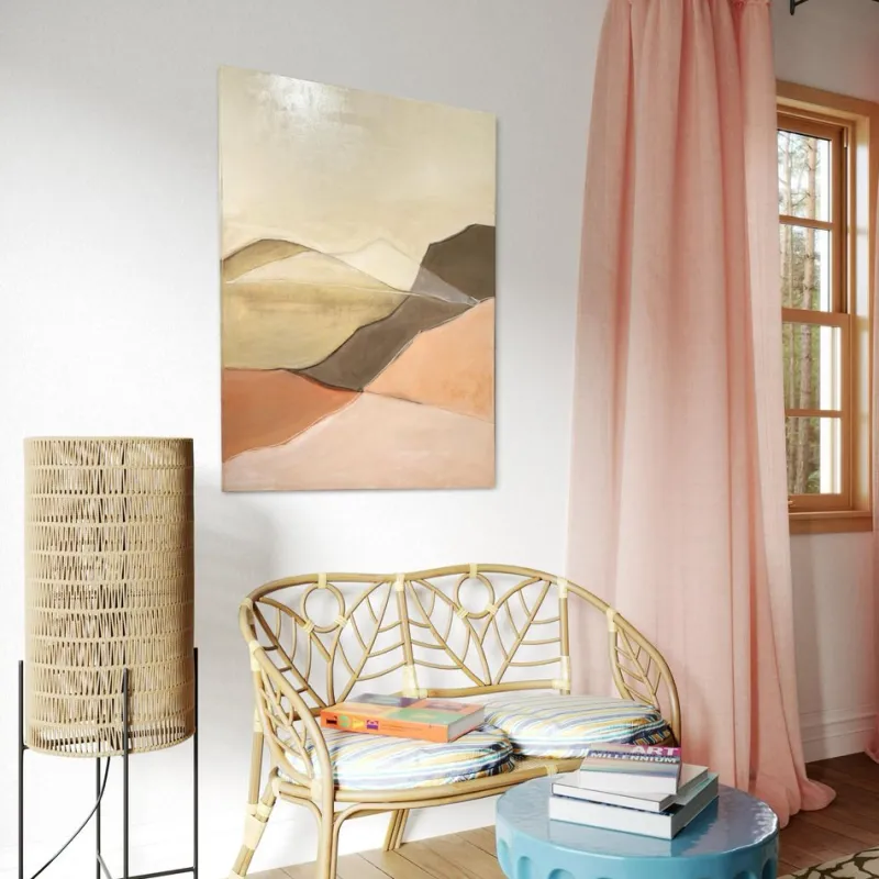 Pamono Marilina Marchica, Geometric Landscape, Original Oil Painting> Minimalist
