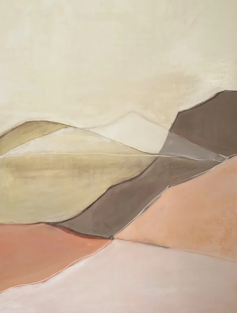 Pamono Marilina Marchica, Geometric Landscape, Original Oil Painting> Minimalist